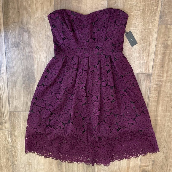 Vera Wang Dress Womens 14 Purple Lace Fit Flare Special Occasion Prom Party - Picture 1 of 16